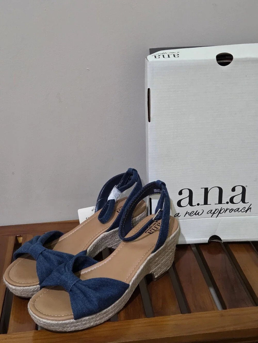 a.n.a Blue Dukes Denim Bow Knotted Espadrille 3
